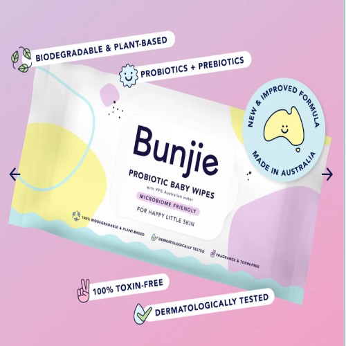 Bunjie - 12 x 80 Pack of Probiotic Baby Wipes